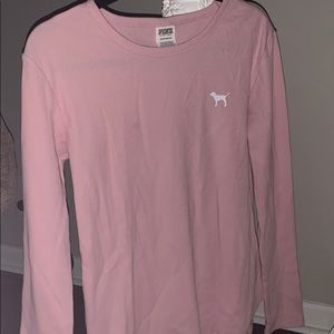 light pink long-sleeved top